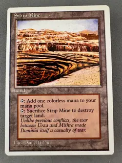 Strip Mine 4th Edition Core Set-MTG-Never Played-NM-Vintage Magic the Gathering - Image 1