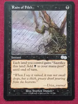 Magic The Gathering URZA'S SAGA RAIN OF FILTH black card MTG - Image 1