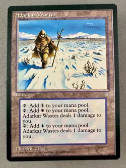 Adarkar Wastes Ice Age Rare Regular-MTG-Never Played NM-Dual Land “Pain Land” - Image 1