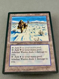 Adarkar Wastes Ice Age Rare Regular-MTG-Never Played NM-Dual Land “Pain Land” - Image 3