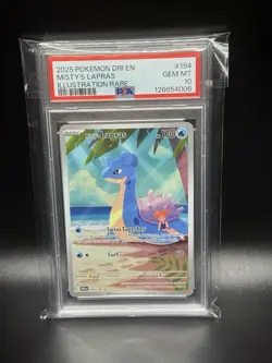 2025 POKEMON DRI EN-DESTINED RIVALS ILLUSTRATION RARE #194 MISTY'S LAPRAS PSA 10 - Image 1