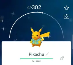 Shiny Blue Shirt Pikachu from Jeju Island Pokemon Go - Image 1