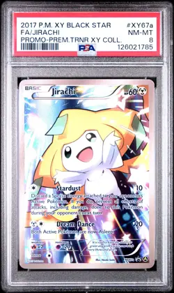 2017 POKEMON XY BLACK STAR PROMO PREM TRAINER XY COLL FULL ART/JIRACHI PSA 8 - Image 1