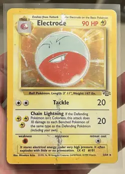 1999 Pokemon TCG Electrode 2/64 Jungle Set Holo Rare Card Vintage WOTC Damaged - Image 1