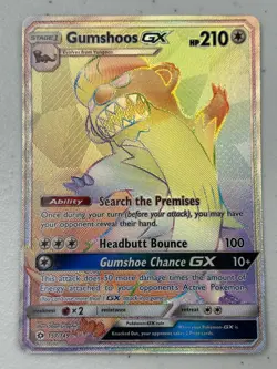 Gumshoos GX Sun & Moon Base Set SM 157/149 Secret Rare Pokemon Card NM - Image 1