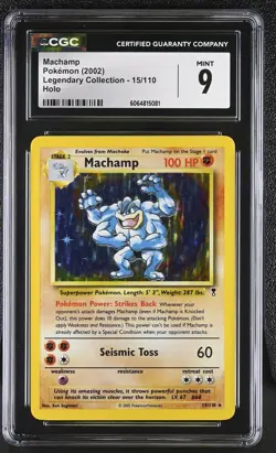 CGC 9 MINT Machamp 2002 Legendary Collection 15/110 Holo Pokemon Card - Image 1