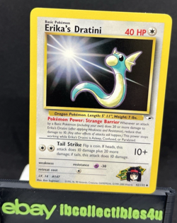 Erika's Dratini 42/132 Pokemon Card TCG Gym Heroes Unlimited Wotc 2000 NM F/S - Image 1