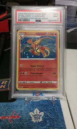 Pokemon PSA 9 Special Delivery Charizard SWSH075 Sword & Shield Promo 2022 - Image 1