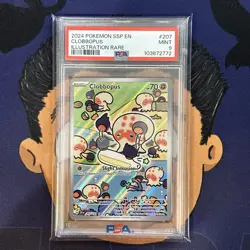 PSA 9 MINT 2024 Pokemon Surging Sparks CLOBBOPUS #207 Illustration Rare - Image 2