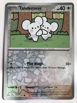 Pokemon TCG Surging Sparks Tandemaus Reverse Holofoil 157/191 NM - Image 1