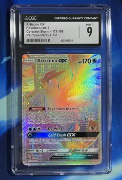 CGC 9 Articuno GX 171/168 Secret Rainbow Celestial Storm 2018 Pokemon Low Pop 36 - Image 1