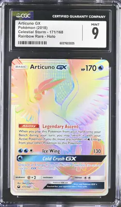 CGC 9 Articuno GX 171/168 Secret Rainbow Celestial Storm 2018 Pokemon Low Pop 36 - Image 3