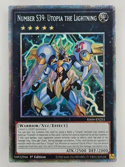 Yu Gi Oh - RA04-EN251 Number S39: Utopia The Lightning - Platinum Secret Rare - Image 1
