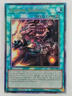 Yu Gi Oh - RA04-EN091 Zoodiac Barrage - Prismatic Ultimate Rare - Image 1