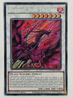 Yu Gi Oh - DOOD-EN039 Bramble Rose Dragon - Secret Rare - Image 1
