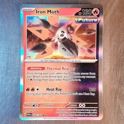 2023 Pokemon TCG Scarlet Violet Paradox Rift Reverse HOLO Iron Moth Card 028/182 - Image 1
