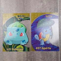 2000 Topps Pokemon TV Animation Series 2 #PC2 Bulbasaur PC4 Squirtle Clear Card - Image 1
