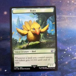0016 Bird 0014 Wizard Creature Emblem Token Final Fantasy FIN MTG - Image 1