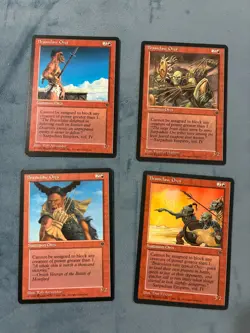Brassclaw Orcs, 4x mixed art/all, Fallen Empires, MtG Magic the Gathering - Image 1