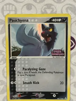 Pokemon Poochyena 80/110 Reverse Holo STAMPED EX Holon Phantoms LP - Image 1