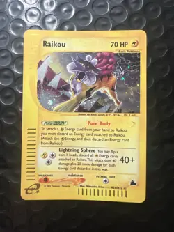 Raikou H26/H32 Skyridge Holo Rare Pokemon TCG Nintendo e-reader legendary LP - Image 1