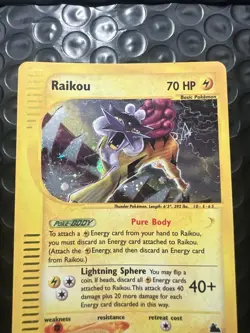 Raikou H26/H32 Skyridge Holo Rare Pokemon TCG Nintendo e-reader legendary LP - Image 4
