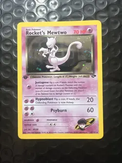 Pokemon: Rocket’s Mewtwo 1st Edition Holo 14/132 Gym Challenge Double Swirl - Image 1