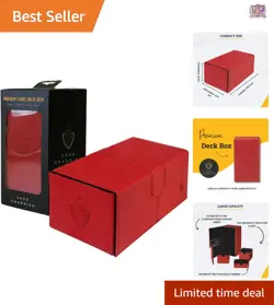 Double Deck Card Box Red for 200+ Cards TCG Magic Yugioh Sports Storage - Image 1
