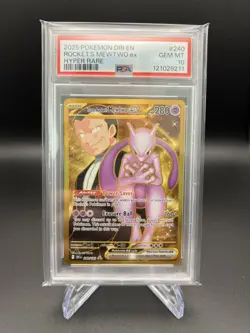 Destined Rivals Gold Team Rockets Mewtwo EX Hyper Rare Card 240/182 PSA 10 - Image 1