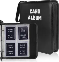 TopLoader Binder Trading Card Binder with Sleeves Card Album Zipper Binder Black - Image 1