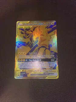 Pokemon TCG Zekrom and Pikachu GX SM248 2021 Black Star Promo Gold Full Art NM - Image 3