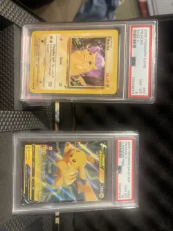 Pokemon TCG Pikachu Base Set 2 87/130 PSA 8 2000 Vintage/Pickachu V PSA 10 SWSH - Image 1