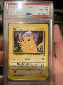 Pokemon TCG Pikachu Base Set 2 87/130 PSA 8 2000 Vintage/Pickachu V PSA 10 SWSH - Image 2