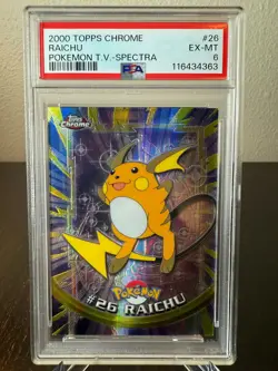 Pokemon 2000 Topps Chrome Raichu Spectra PSA 6 Excellent-Mint #26 - Image 1