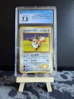 Pokemon TCG Gym Booster 1: Leader’s Stadium Lt Surge’s Eevee 133 Graded CGC 7.5 - Image 1
