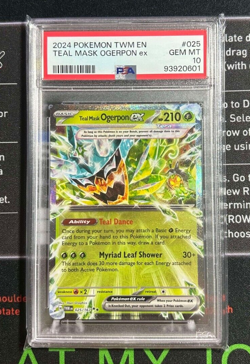 2024 POKEMON TWM EN-TWILIGHT MASQUERADE 025 TEAL MASK OGERPON EX PSA 10 - Image 1