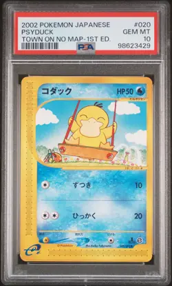 2002 POKEMON JPN THE TOWN ON NO MAP 1ST ED #020 PSYDUCK PSA 10 - Image 1