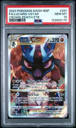 (PSA 10) Pokemon: Crown Zenith - Lucario VSTAR #SWSH291 [ETB Promo/Full Art] - Image 1