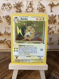 Pokemon TCG Raichu Fossil 14/62 Holo Unlimited Holo Rare - Image 1