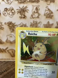Pokemon TCG Raichu Fossil 14/62 Holo Unlimited Holo Rare - Image 4