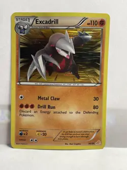 Excadrill 30/30 - BW Trainer Kit - Rare Holo - 2011 Pokemon TCG HP damaged - Image 1