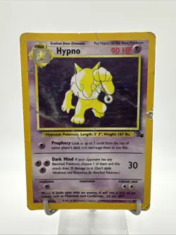 Pokemon TCG Hypno Fossil 8/62 Holo Unlimited Holo Rare DAMAGED - Image 1