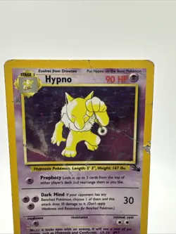 Pokemon TCG Hypno Fossil 8/62 Holo Unlimited Holo Rare DAMAGED - Image 2