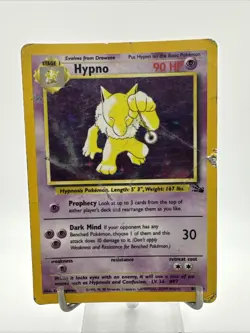 Pokemon TCG Hypno Fossil 8/62 Holo Unlimited Holo Rare DAMAGED - Image 3