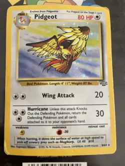 Pokemon TCG Pidgeot 8/64 Jungle Set Holo WOTC 1999 Rare Vintage HP - Image 1