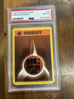 Graded PSA 8 1999 Pokemon Game Fighting Energy #97 - Image 1