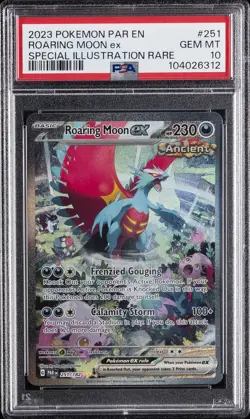 2023 POKEMON PAR EN-PARADOX RIFT #251 ROARING MOON EX PSA 10 - Image 1