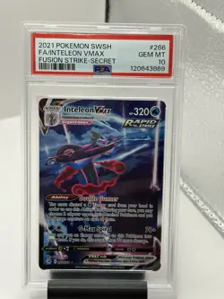 2021 Pokemon Inteleon VMAX Alt Art Fusion Strike 266/264 PSA 10 GEM MINT - Image 1