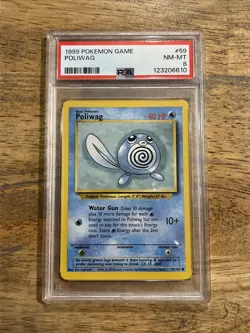 GRADED PSA 8 1999 Pokemon Game Poliwag #59 - Image 1