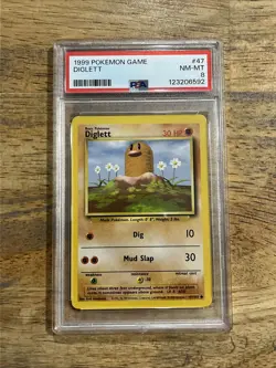 GRADED PSA 8 1999 Pokemon Game Diglett #47 - Image 1